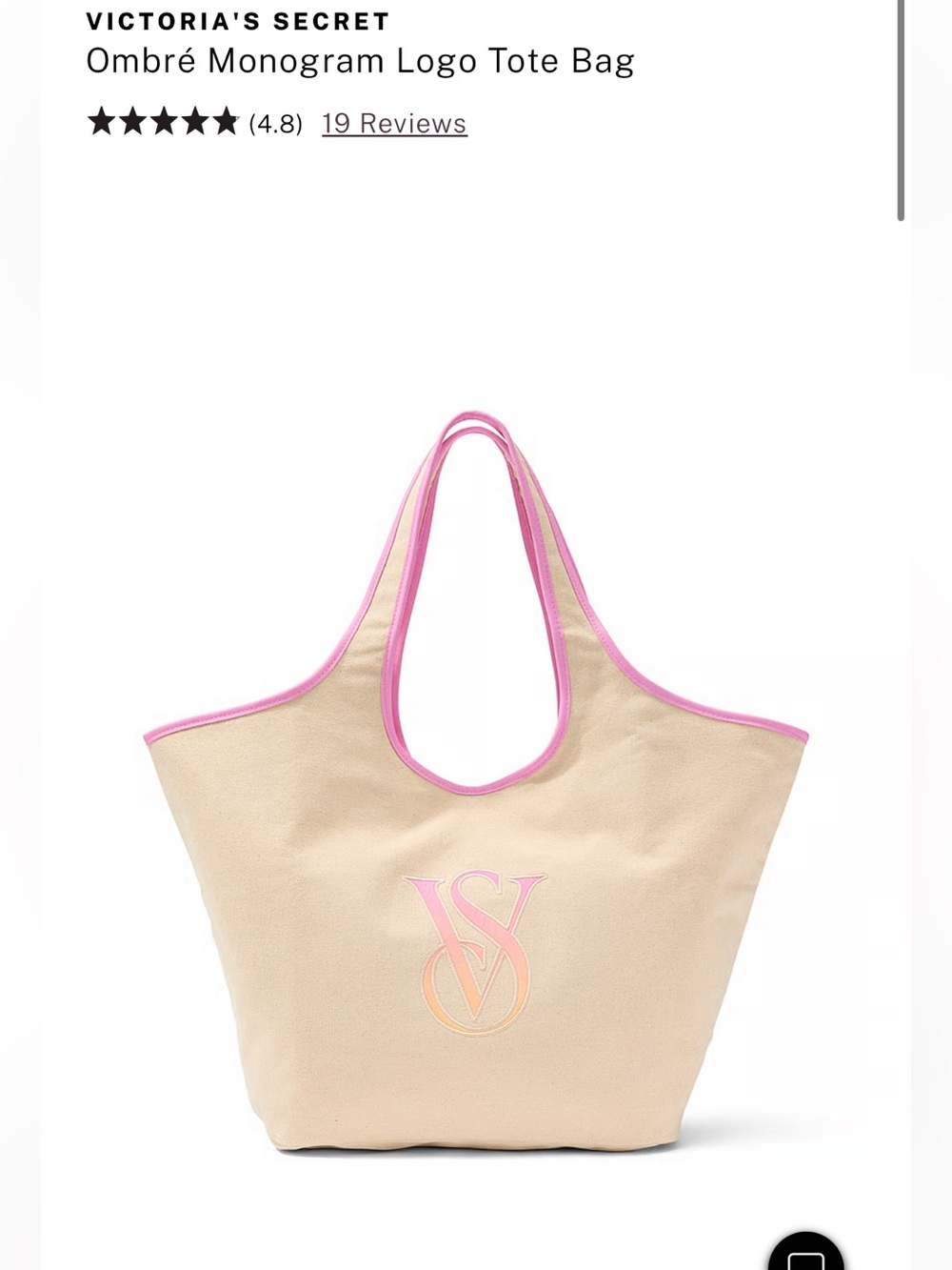 NWT Victorias Secret Ombré Monogram Logo Tote Bag